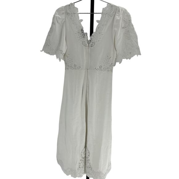 Sea New York 'Marcella' White Cotton Dress Size 2 - Picture 3 of 4